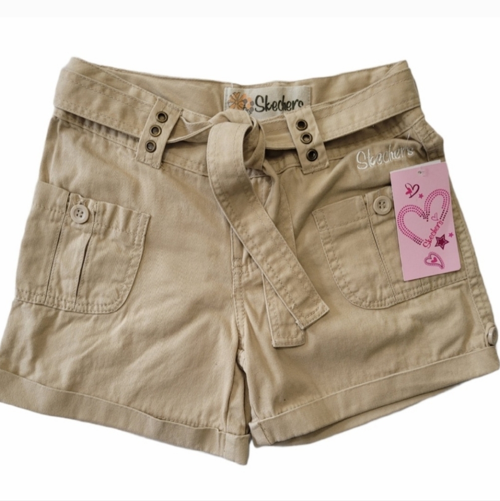 Skechers Tan Belted Shorts Sz 7 NWT